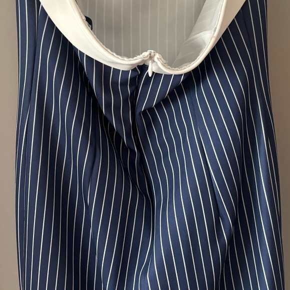 Pinstripe Navy Strapless Mini Dress - Picture 4 of 5